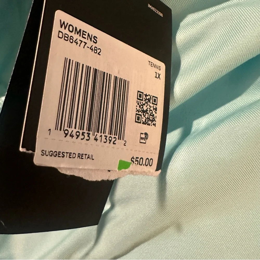 NWT Nike Dri Fit Slim Fit Tennis Pickleball Skort Light Turquoise Plus Size 1X - Picture 7 of 8